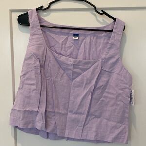 NWT Old navy Purple linen tank top-new with tags-size large